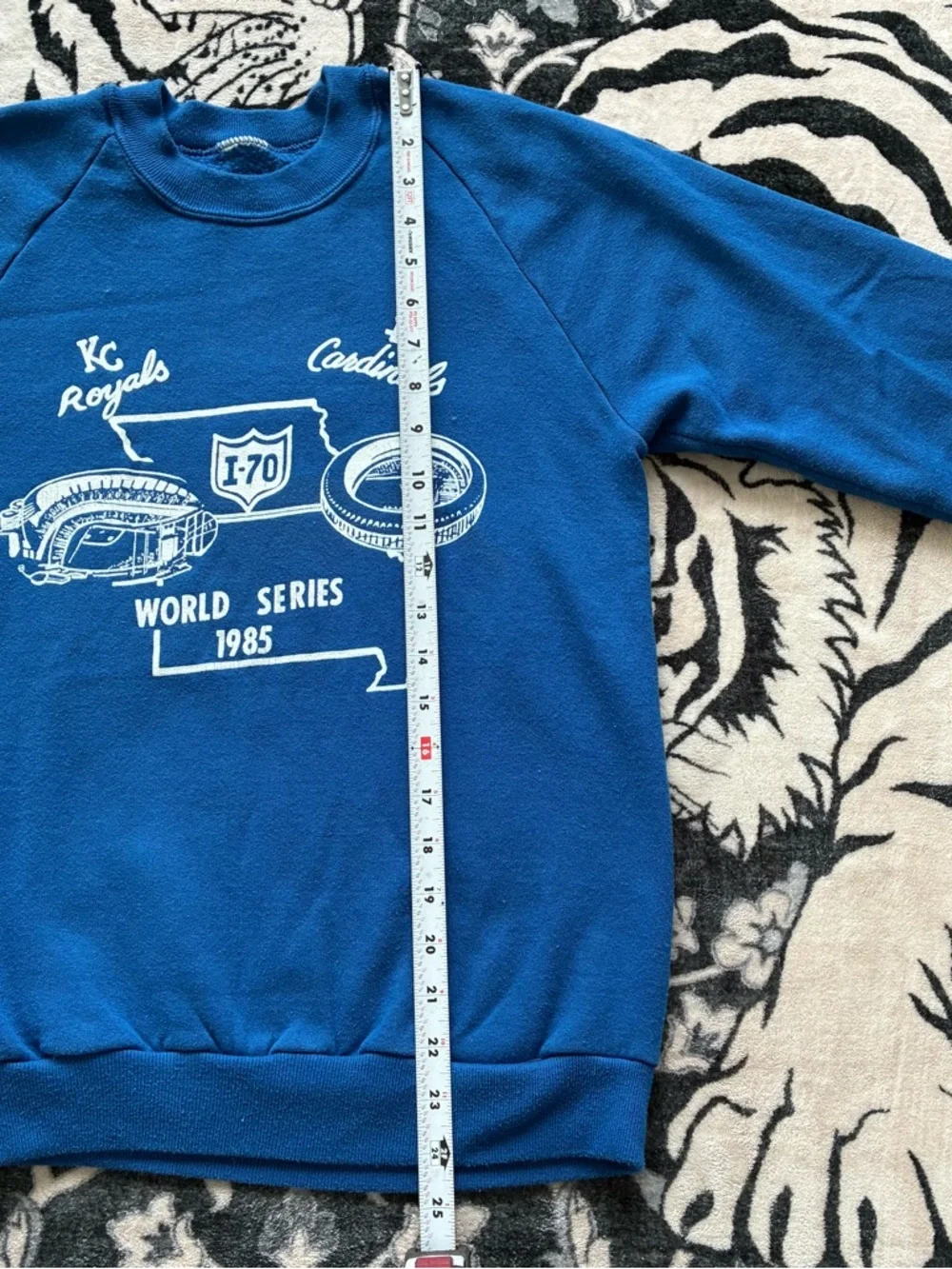 016 - VINTAGE 80s KANSAS CITY ROYALS ST LOUIS CARDINALS WORLD SERIES SWEATSHIRTl - Picture 4 of 5